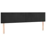 Tăblie de pat cu LED, negru, 160x5x78/88 cm, catifea