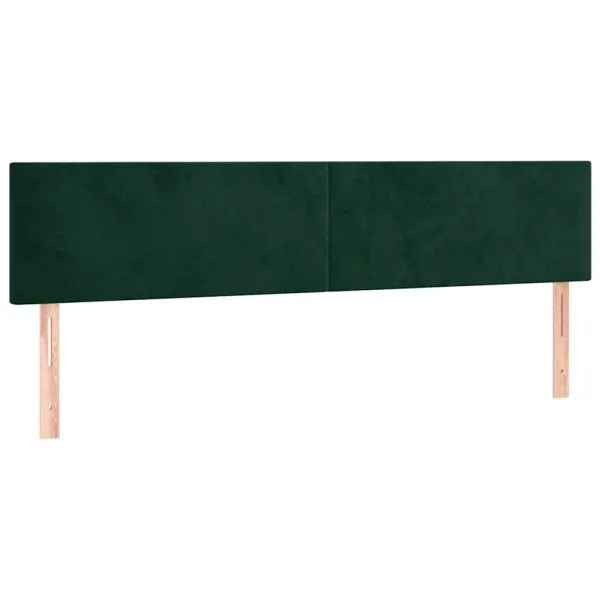 Tăblie de pat cu LED, verde închis, 180x5x78/88 cm, catifea