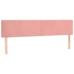 Tăblie de pat cu LED, roz, 180x5x78/88 cm, catifea