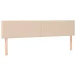 Tăblie de pat cu LED cappuccino 200x5x78/88 cm piele ecologică