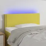 Tăblie de pat cu LED, verde, 80x5x78/88 cm, textil