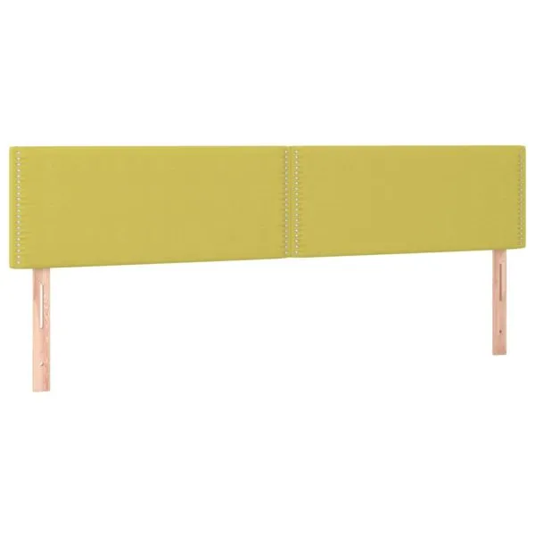 Tăblie de pat cu LED, verde, 160x5x78/88 cm, textil