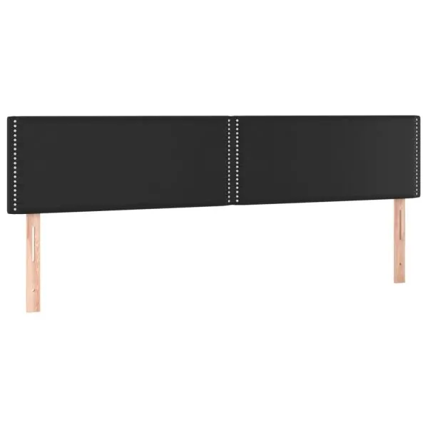 Tăblie de pat cu LED, negru, 160x5x78/88 cm, piele ecologică