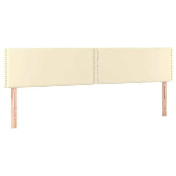Tăblie de pat cu LED, crem, 200x5x78/88 cm, piele ecologică