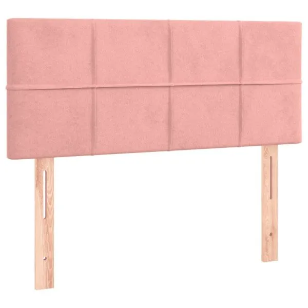 Tăblie de pat cu LED, roz, 90x5x78/88 cm, catifea