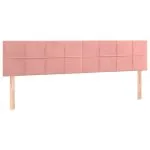 Tăblie de pat cu LED, roz, 160x5x78/88 cm, catifea