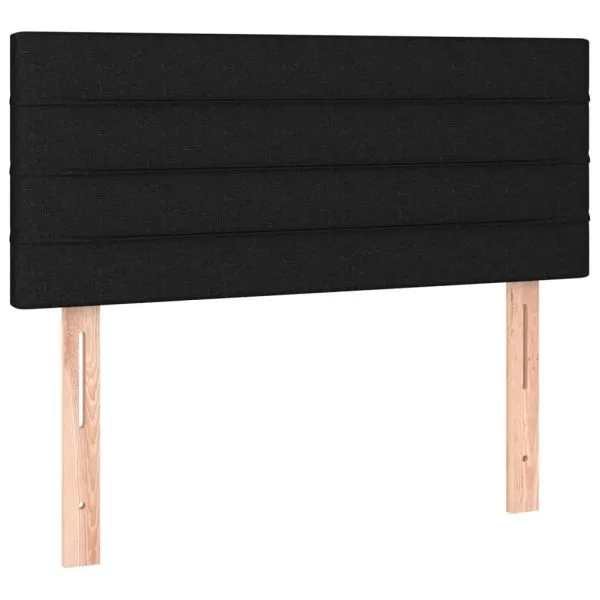 Tăblie de pat cu LED, negru, 90x5x78/88 cm, textil