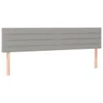 Tăblie de pat cu LED, gri deschis, 200x5x78/88 cm, textil