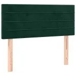 Tăblie de pat cu LED, verde închis, 100x5x78/88 cm, catifea