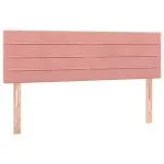 Tăblie de pat cu LED, roz, 144x5x78/88 cm, catifea