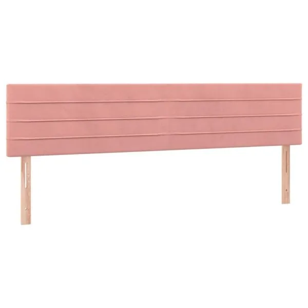 Tăblie de pat cu LED, roz, 160x5x78/88 cm, catifea