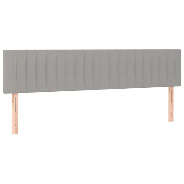 Tăblie de pat cu LED, gri deschis, 180x5x78/88 cm, textil