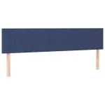 Tăblie de pat cu LED, albastru, 180x5x78/88 cm, textil