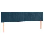 Tăblie de pat cu LED, albastru închis, 180x5x78/88 cm, catifea
