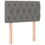 Tăblie de pat cu LED, gri închis, 80x7x78/88 cm, textil