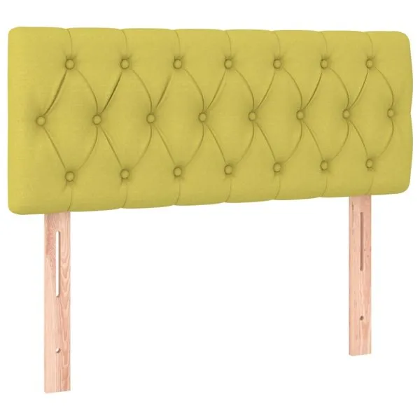 Tăblie de pat cu LED, verde, 90x7x78/88 cm, textil
