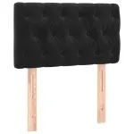 Tăblie de pat cu LED, negru, 80x7x78/88 cm, catifea