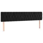 Tăblie de pat cu LED, negru, 180x7x78/88 cm, catifea