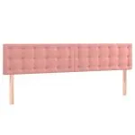 Tăblie de pat cu LED, roz, 200x5x78/88 cm, catifea