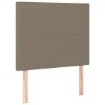 Tăblie de pat cu LED, gri taupe, 80x5x118/128 cm, textil