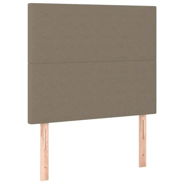 Tăblie de pat cu LED, gri taupe, 80x5x118/128 cm, textil