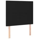 Tăblie de pat cu LED, negru, 100x5x118/128 cm, textil