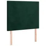 Tăblie de pat cu LED, verde închis, 90x5x118/128 cm, catifea