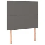 Tăblie de pat cu LED, gri, 90x5x118/128 cm, piele ecologică