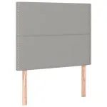 Tăblie de pat cu LED, gri deschis, 90x5x118/128 cm, textil