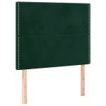 Tăblie de pat cu LED, verde închis, 90x5x118/128 cm, catifea