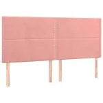 Tăblie de pat cu LED, roz, 180x5x118/128 cm, catifea