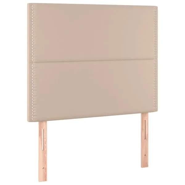 Tăblie de pat cu LED cappuccino 80x5x118/128cm, piele ecologică