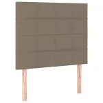 Tăblie de pat cu LED, gri taupe, 90x5x118/128 cm, textil