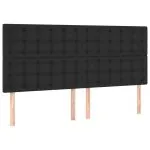 Tăblie cu LED-uri, negru, 160x5x118/128 cm, piele ecologică