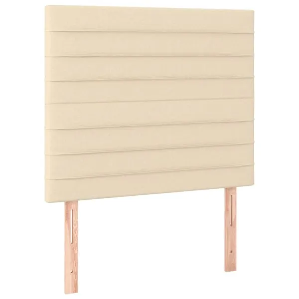 Tăblie de pat cu LED, crem, 80x5x118/128 cm, textil