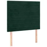 Tăblie de pat cu LED, verde închis, 80x5x118/128 cm, catifea