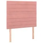 Tăblie de pat cu LED, roz, 90x5x118/128 cm, catifea