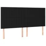 Tăblie de pat cu LED, negru, 160x5x118/128 cm, textil