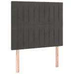 Tăblie de pat cu LED, gri închis, 80x5x118/128 cm, catifea