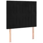 Tăblie de pat cu LED, negru, 90x5x118/128 cm, catifea