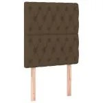 Tăblie de pat cu LED, maro închis, 80x7x118/128 cm, textil