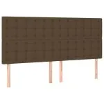 Tăblie de pat cu LED, maro închis, 160x5x118/128 cm, textil