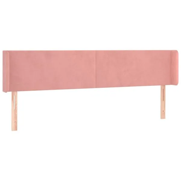 Tăblie de pat cu LED, roz, 183x16x78/88 cm, catifea