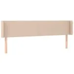 Tăblie de pat cu LED cappuccino 183x16x78/88 cm piele ecologică
