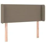 Tăblie de pat cu LED, gri taupe, 93x16x78/88 cm, textil