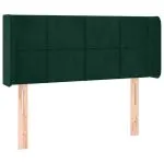 Tăblie de pat cu LED, verde închis, 83x16x78/88 cm, catifea