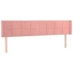 Tăblie de pat cu LED, roz, 163x16x78/88 cm, catifea