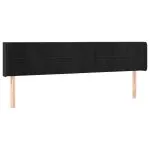 Tăblie de pat cu LED, negru, 203x16x78/88 cm, catifea