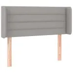 Tăblie de pat cu LED, gri deschis, 83x16x78/88 cm, textil
