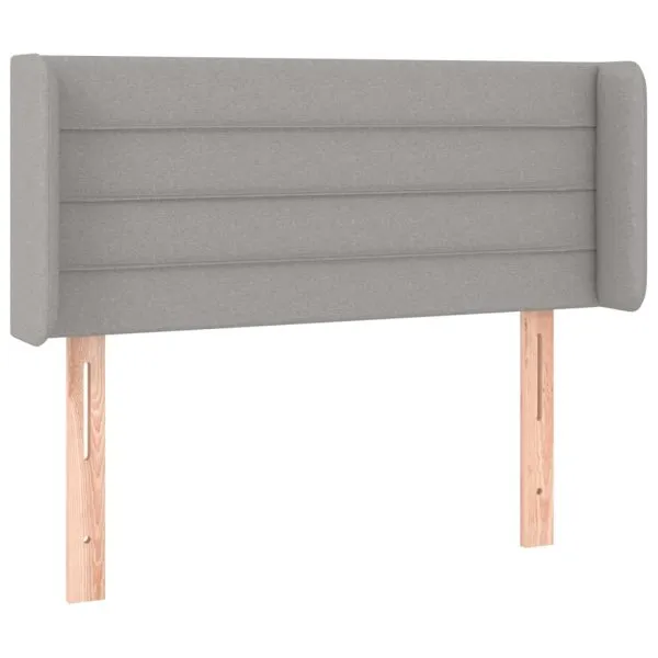 Tăblie de pat cu LED, gri deschis, 83x16x78/88 cm, textil